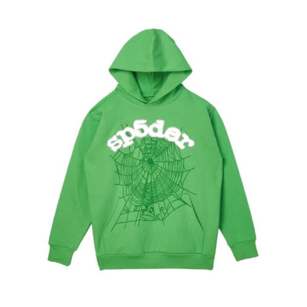 Green Sp5der 55555 Web Hoodie