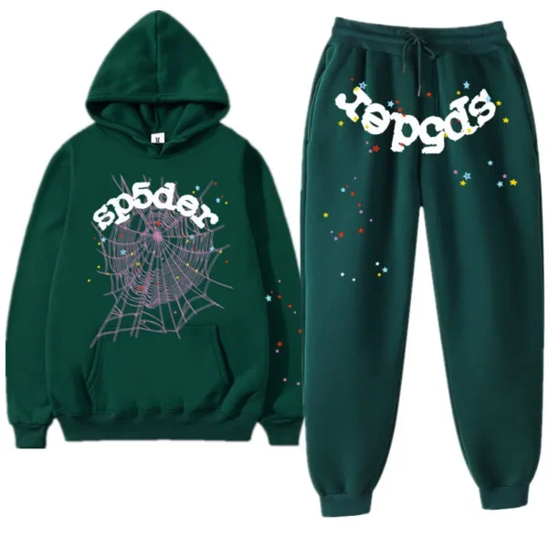 Green Classic Logo Sp5der Hoodie