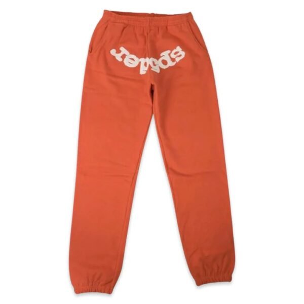 Sp5der Rhinestone Web Suit Sweatpants in Orange